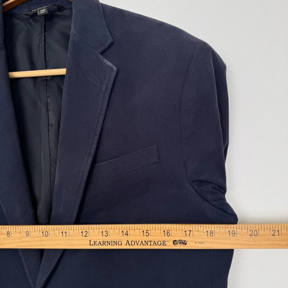 Banana Republic Mens Navy Blue Cotton Slim Fit Blazer Sport Coat 38R 581216